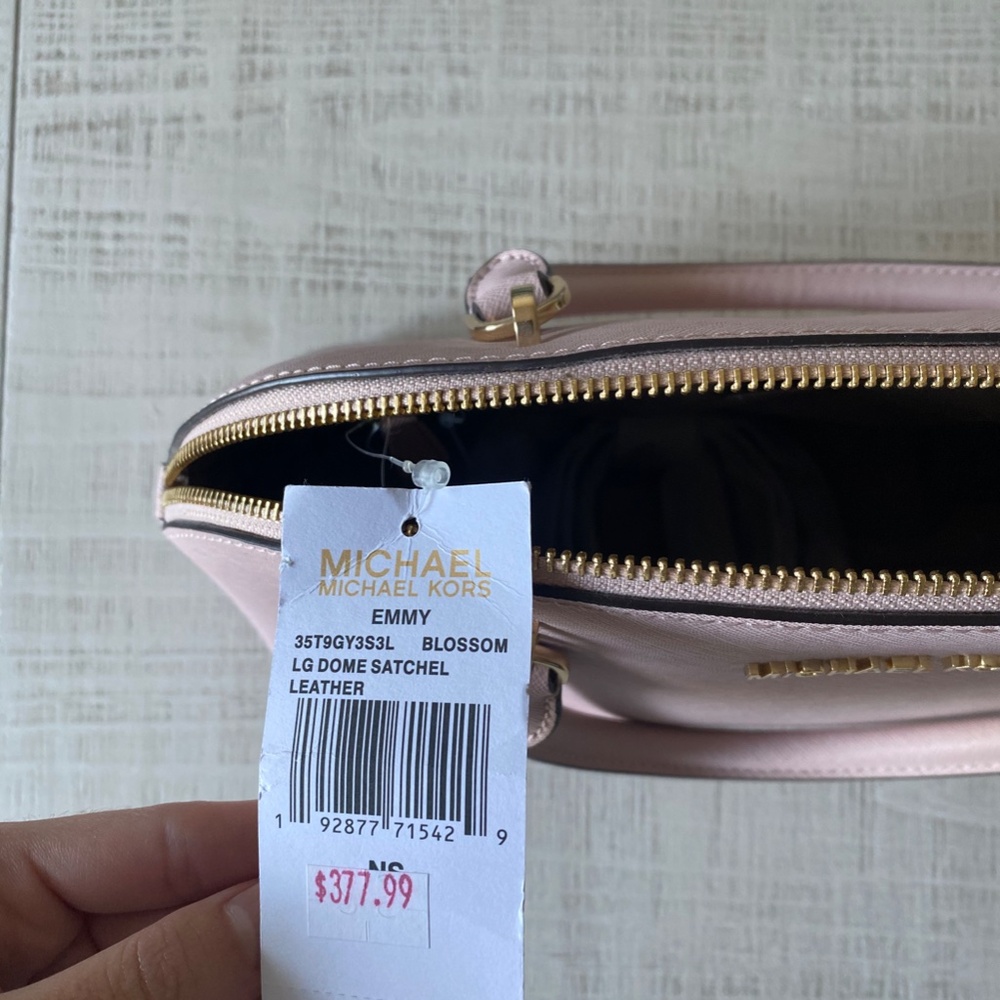 Michael Kors Emmy Large Dome Satchel Leather Purse in Color Blossom - Picture 5 of 10